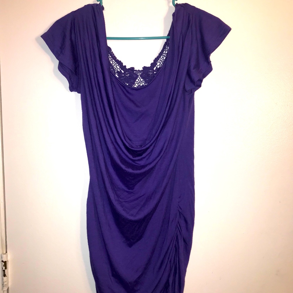 Purple shirt with lace back